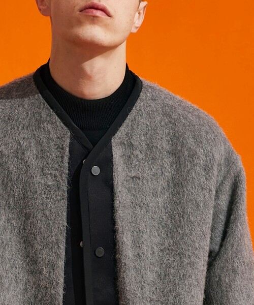 UNITED TOKYO（ユナイテッドトウキョウ）の「モヘアシャギー ノーカラーコート（ノーカラーコート・メンズ・ブラック/グレー・1/2）」の16枚目の写真