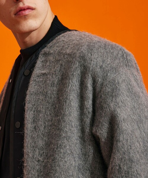 UNITED TOKYO（ユナイテッドトウキョウ）の「モヘアシャギー ノーカラーコート（ノーカラーコート・メンズ・ブラック/グレー・1/2）」の9枚目の写真