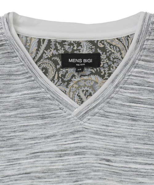 MEN'S BIGI（メンズビギ）の「スラブタック天竺 Vネックカットソー　made in japan（Tシャツ/カットソー・メンズ・ホワイト/グレー/インディゴブルー・01/02/03）」の16枚目の写真