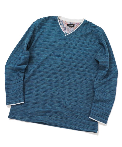 MEN'S BIGI（メンズビギ）の「スラブタック天竺 Vネックカットソー　made in japan（Tシャツ/カットソー・メンズ・ホワイト/グレー/インディゴブルー・01/02/03）」の12枚目の写真