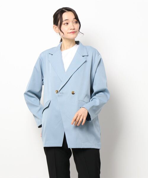STYLEBLOCK(スタイルブロック)の「ツイルテーラードジャケット(テーラードジャケット・レディース・オリーブ/ピンク/ブルー/ベージュ/ネイビー/ライトベージュ・M)」の13枚目の写真