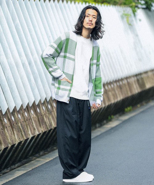 URBAN RESEARCH Sonny Label(アーバンリサーチサニーレーベル)の「チェックジャガードカーディガン(カーディガン/ボレロ・メンズ・ブルー系その他/イエロー/グリーン・MEDIUM/LARGE)」の9枚目の写真