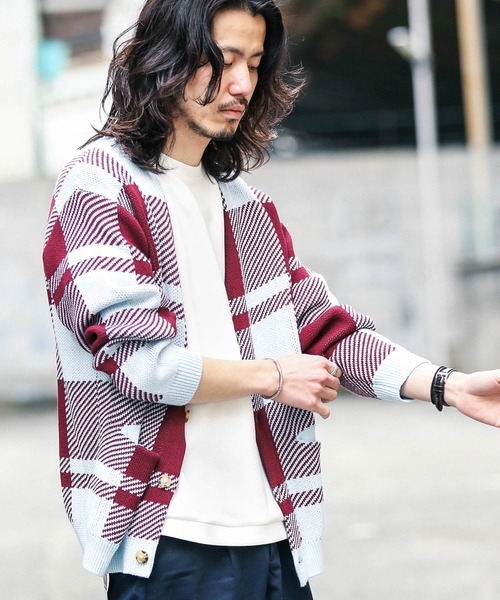 URBAN RESEARCH Sonny Label(アーバンリサーチサニーレーベル)の「チェックジャガードカーディガン(カーディガン/ボレロ・メンズ・ブルー系その他/イエロー/グリーン・MEDIUM/LARGE)」の15枚目の写真