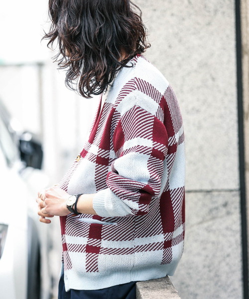 URBAN RESEARCH Sonny Label(アーバンリサーチサニーレーベル)の「チェックジャガードカーディガン(カーディガン/ボレロ・メンズ・ブルー系その他/イエロー/グリーン・MEDIUM/LARGE)」の16枚目の写真