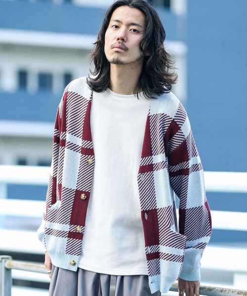 URBAN RESEARCH Sonny Label(アーバンリサーチサニーレーベル)の「チェックジャガードカーディガン(カーディガン/ボレロ・メンズ・ブルー系その他/イエロー/グリーン・MEDIUM/LARGE)」の19枚目の写真