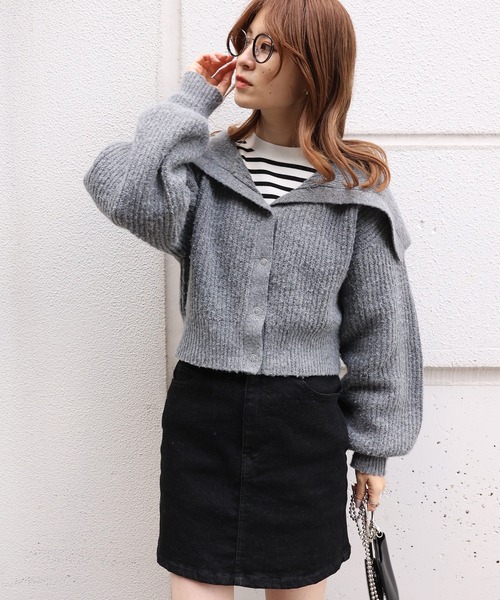 one after another NICE CLAUP(ワンアフターアナザーナイスクラップ)の「シンプルデニム台形ミニスカート(デニムスカート・レディース・ブラック/インディゴブルー・FREE)」の18枚目の写真