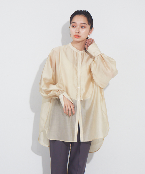 NOMINE（ノミネ）の「バンドカラーボサムシアーブラウス（シャツ