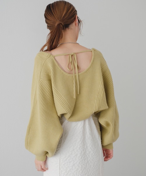 Kastane（カスタネ）の「リブニットボレロ（カーディガン/ボレロ・レディース・ブラック/グリーン/アイボリー・FREE）」の6枚目の写真