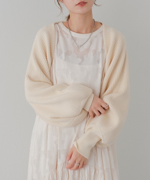 Kastane（カスタネ）の「リブニットボレロ（カーディガン/ボレロ・レディース・ブラック/グリーン/アイボリー・FREE）」の8枚目の写真