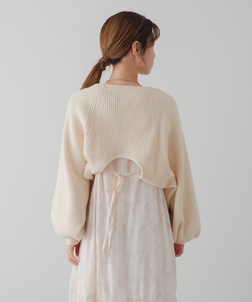 Kastane（カスタネ）の「リブニットボレロ（カーディガン/ボレロ・レディース・ブラック/グリーン/アイボリー・FREE）」の9枚目の写真