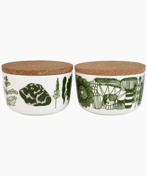 marimekko(マリメッコ)の「Elokuun Varjot / bowl 2,5dl 2pcs(食器・レディース・グリーン・FREE)」の1枚目の写真