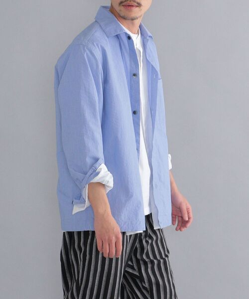 SHIPS（シップス）の「SHIPS: japan quality コットン/ナイロン コードレーン シャツブルゾン（ブルゾン・メンズ・ライトブルー/ネイビー・SMALL/MEDIUM/LARGE/X-LARGE）」の22枚目の写真