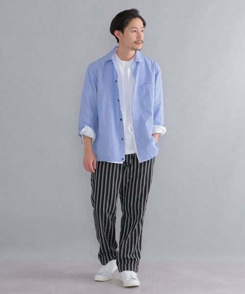 SHIPS（シップス）の「SHIPS: japan quality コットン/ナイロン コードレーン シャツブルゾン（ブルゾン・メンズ・ライトブルー/ネイビー・SMALL/MEDIUM/LARGE/X-LARGE）」の21枚目の写真