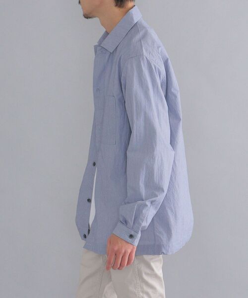 SHIPS（シップス）の「SHIPS: japan quality コットン/ナイロン コードレーン シャツブルゾン（ブルゾン・メンズ・ライトブルー/ネイビー・SMALL/MEDIUM/LARGE/X-LARGE）」の15枚目の写真