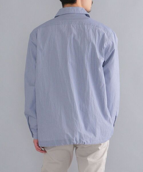 SHIPS（シップス）の「SHIPS: japan quality コットン/ナイロン コードレーン シャツブルゾン（ブルゾン・メンズ・ライトブルー/ネイビー・SMALL/MEDIUM/LARGE/X-LARGE）」の14枚目の写真