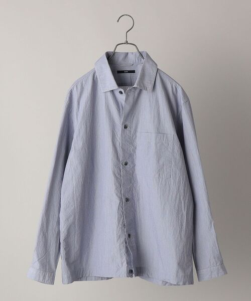 SHIPS（シップス）の「SHIPS: japan quality コットン/ナイロン コードレーン シャツブルゾン（ブルゾン・メンズ・ライトブルー/ネイビー・SMALL/MEDIUM/LARGE/X-LARGE）」の9枚目の写真