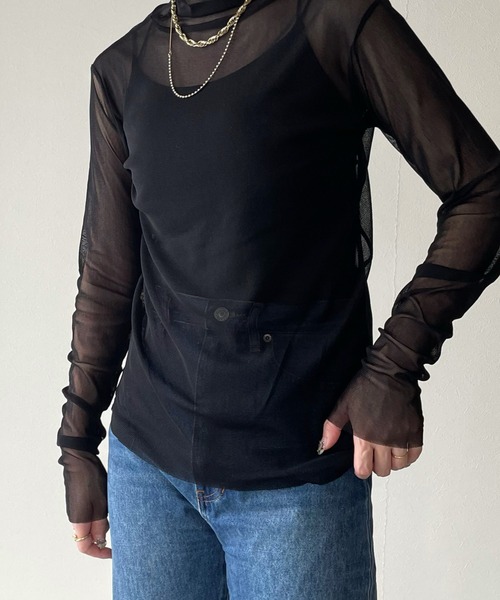 y/m by misato（イムバイミサト）の「シアータートルトップス（Tシャツ/カットソー・レディース・モカ/アイボリー/ブラック・FREE）」の11枚目の写真