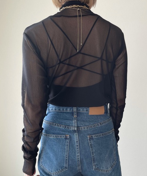 y/m by misato（イムバイミサト）の「シアータートルトップス（Tシャツ/カットソー・レディース・モカ/アイボリー/ブラック・FREE）」の12枚目の写真