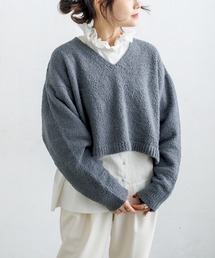 モール糸ショートプルオーバー