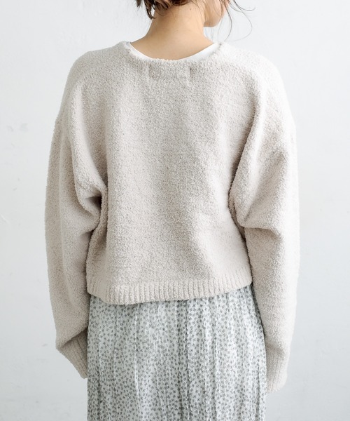 PUAL CE CIN(ピュアルセシン)の「モール糸ショートプルオーバー(ニット/セーター・レディース・グレー/ブルー/ライトベージュ・FREE)」の17枚目の写真