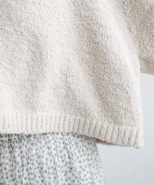 PUAL CE CIN(ピュアルセシン)の「モール糸ショートプルオーバー(ニット/セーター・レディース・グレー/ブルー/ライトベージュ・FREE)」の20枚目の写真