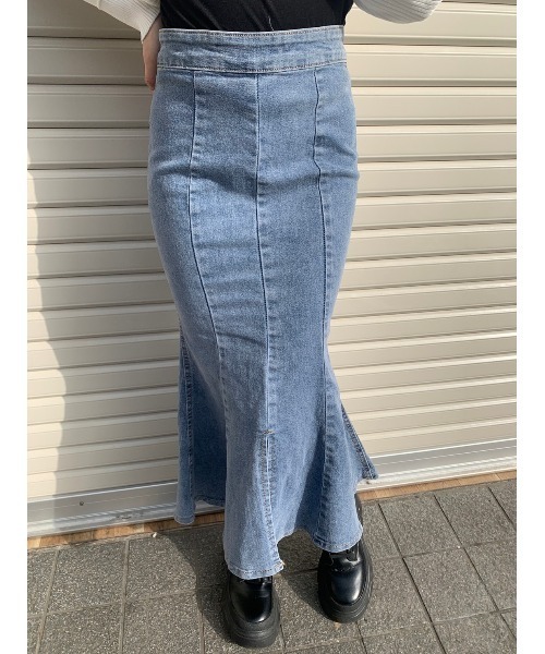 WC(ダブル シー)の「ジップマーメイドスカート(スカート・レディース・ブラック/ブルー系その他・FREE)」の1枚目の写真