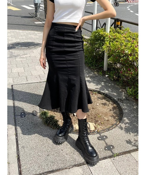 WC(ダブル シー)の「ジップマーメイドスカート(スカート・レディース・ブラック/ブルー系その他・FREE)」の2枚目の写真