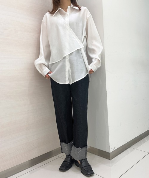 solleim(ソルレム)の「ラップデザインシャツ(シャツ/ブラウス・レディース・ベージュ/オフホワイト・M)」の3枚目の写真