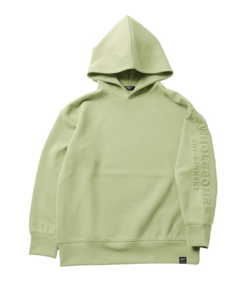 GLAZOS(グラソス)の「ダンボールニット・ドロップショルダーエンボスロゴパーカー【セットアップ対応】(パーカー・キッズ・ブラック/サックスブルー/ライム/グレー・140cm/160cm/150cm/170cm/130cm)」の5枚目の写真