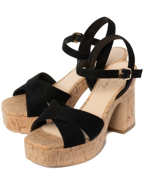 REZOY（リゾイ）の「【REZOY】スエードクロスストラップコルクサンダル（サンダル・レディース・ブラック/オレンジ/アイボリー・S/M/L）」の3枚目の写真