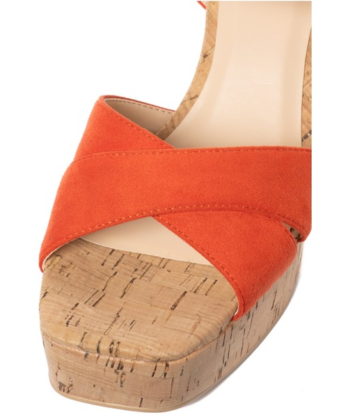REZOY（リゾイ）の「【REZOY】スエードクロスストラップコルクサンダル（サンダル・レディース・ブラック/オレンジ/アイボリー・S/M/L）」の4枚目の写真
