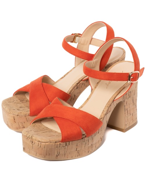 REZOY（リゾイ）の「【REZOY】スエードクロスストラップコルクサンダル（サンダル・レディース・ブラック/オレンジ/アイボリー・S/M/L）」の9枚目の写真