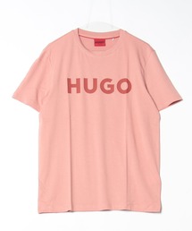 HUGOコントラストロゴ レギュラーフィット コットンジャージーTシャツ