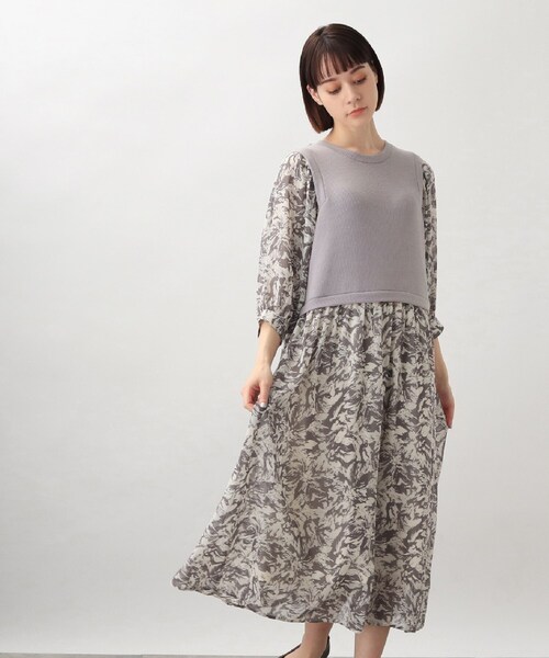 セール ベスト切替え花柄ワンピース ワンピース Grove グローブ のファッション通販 Zozotown