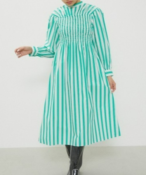 値段 オレンジ THICK STRIPE GATHER OP 値段 オレンジ THICK STRIPE GATHER OP
