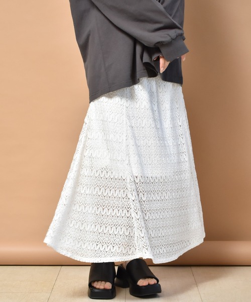 RETRO GIRL（レトロガール）の「レースマーメイドスカート（スカート・レディース・オフホワイト/ブラック・FREE）」の19枚目の写真
