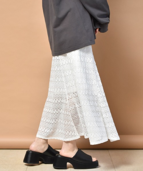 RETRO GIRL（レトロガール）の「レースマーメイドスカート（スカート・レディース・オフホワイト/ブラック・FREE）」の18枚目の写真