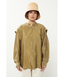 band collar satin shirt( バンドカラーサテンシャツ）