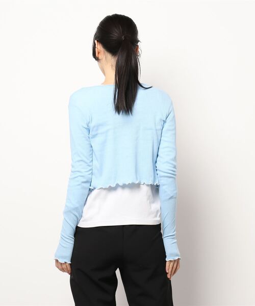 Bonjour Girl（ボンジュールガール）の「【Planforotherday/プラン・フォー・アザーデイ】baby smile button cardigan ベイビースマイルボタンカーディガン（カーディガン/ボレロ・レディース・ブルー・FREE）」の10枚目の写真