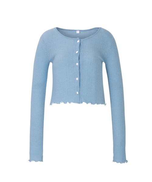 Bonjour Girl（ボンジュールガール）の「【Planforotherday/プラン・フォー・アザーデイ】baby smile button cardigan ベイビースマイルボタンカーディガン（カーディガン/ボレロ・レディース・ブルー・FREE）」の3枚目の写真