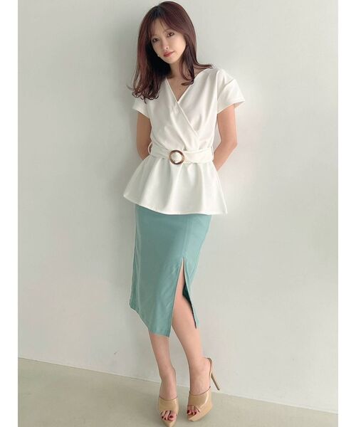 RESEXXY(リゼクシー)の「カシュクールカットトップス(Tシャツ/カットソー・レディース・ブラック/ピンク/ホワイト・FREE)」の16枚目の写真