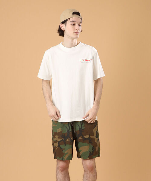 AVIREX（アヴィレックス）の「ナバル シーチィング パッチド Tシャツ/NAVAL SHEETING PATCHED T-SHIRT / アヴィレックス /AVIREX（Tシャツ/カットソー・メンズ・ホワイト/ブラック/ダークオリーブ/オレンジ・MEDIUM/X-LARGE/LARGE/XX-LARGE）」の22枚目の写真