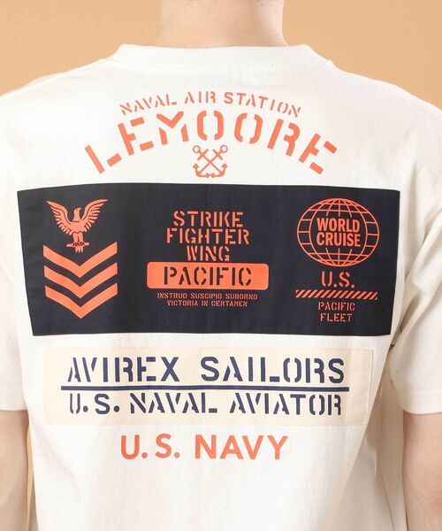 AVIREX（アヴィレックス）の「ナバル シーチィング パッチド Tシャツ/NAVAL SHEETING PATCHED T-SHIRT / アヴィレックス /AVIREX（Tシャツ/カットソー・メンズ・ホワイト/ブラック/ダークオリーブ/オレンジ・MEDIUM/X-LARGE/LARGE/XX-LARGE）」の21枚目の写真