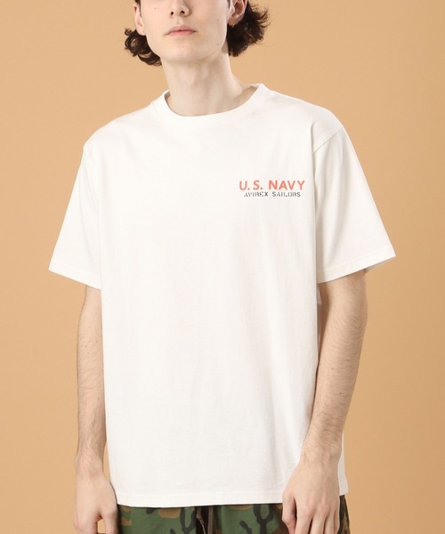 AVIREX（アヴィレックス）の「ナバル シーチィング パッチド Tシャツ/NAVAL SHEETING PATCHED T-SHIRT / アヴィレックス /AVIREX（Tシャツ/カットソー・メンズ・ホワイト/ブラック/ダークオリーブ/オレンジ・MEDIUM/X-LARGE/LARGE/XX-LARGE）」の13枚目の写真