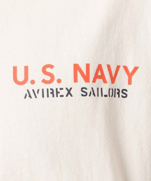 AVIREX（アヴィレックス）の「ナバル シーチィング パッチド Tシャツ/NAVAL SHEETING PATCHED T-SHIRT / アヴィレックス /AVIREX（Tシャツ/カットソー・メンズ・ホワイト/ブラック/ダークオリーブ/オレンジ・MEDIUM/X-LARGE/LARGE/XX-LARGE）」の11枚目の写真