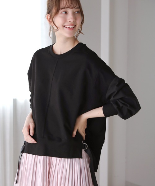 Bou Jeloud(ブージュルード)の「ミニ裏毛ドッキングスリーブプルオーバー(Tシャツ/カットソー・レディース・ブラック/ベージュ/オフホワイト・FREE)」の16枚目の写真
