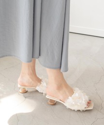 RANDA | フラワーデザインクリアミュールサンダル(サンダル)