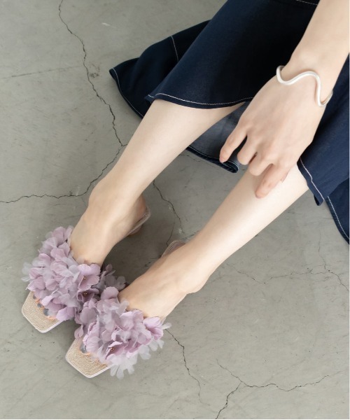 RANDA（ランダ）の「フラワーデザインクリアミュールサンダル（サンダル・レディース・ホワイト/パープル/ブルー・LL/S/M/L）」の11枚目の写真