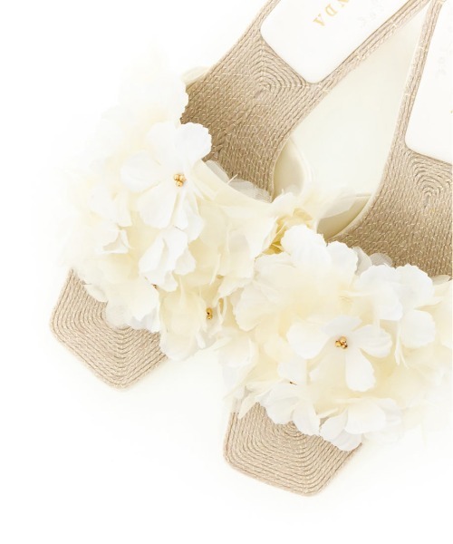 RANDA（ランダ）の「フラワーデザインクリアミュールサンダル（サンダル・レディース・ホワイト/パープル/ブルー・LL/S/M/L）」の14枚目の写真