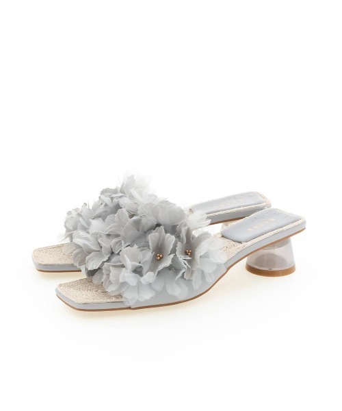 RANDA（ランダ）の「フラワーデザインクリアミュールサンダル（サンダル・レディース・ホワイト/パープル/ブルー・LL/S/M/L）」の18枚目の写真